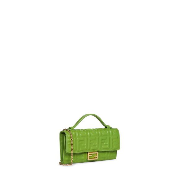 Fendi Women Forest Green Baguette Continental With Chain Wallet - Picture 2 of 3